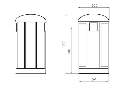 Classis litter bin Circle PMD - Dimensions