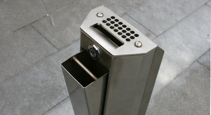 Stainless steel cigarette receptacle